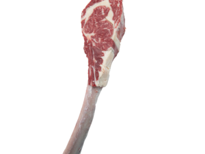 Premium dry aged Tomahawk Kissamos steak with long bone and rich marbling from VG Paterakis Kissamos