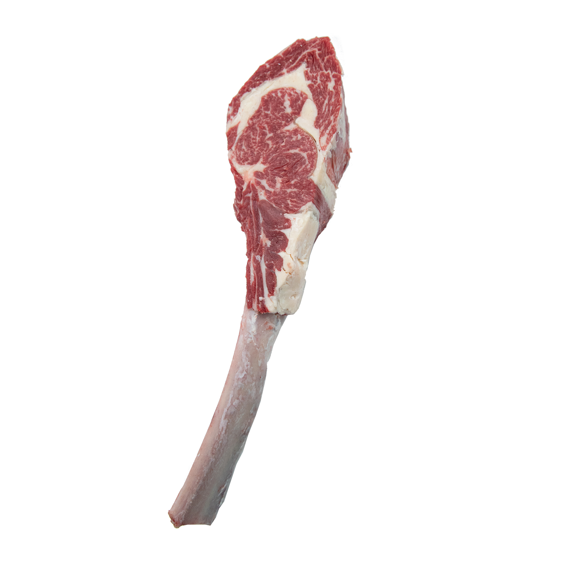 Premium dry aged Tomahawk Kissamos steak with long bone and rich marbling from VG Paterakis Kissamos