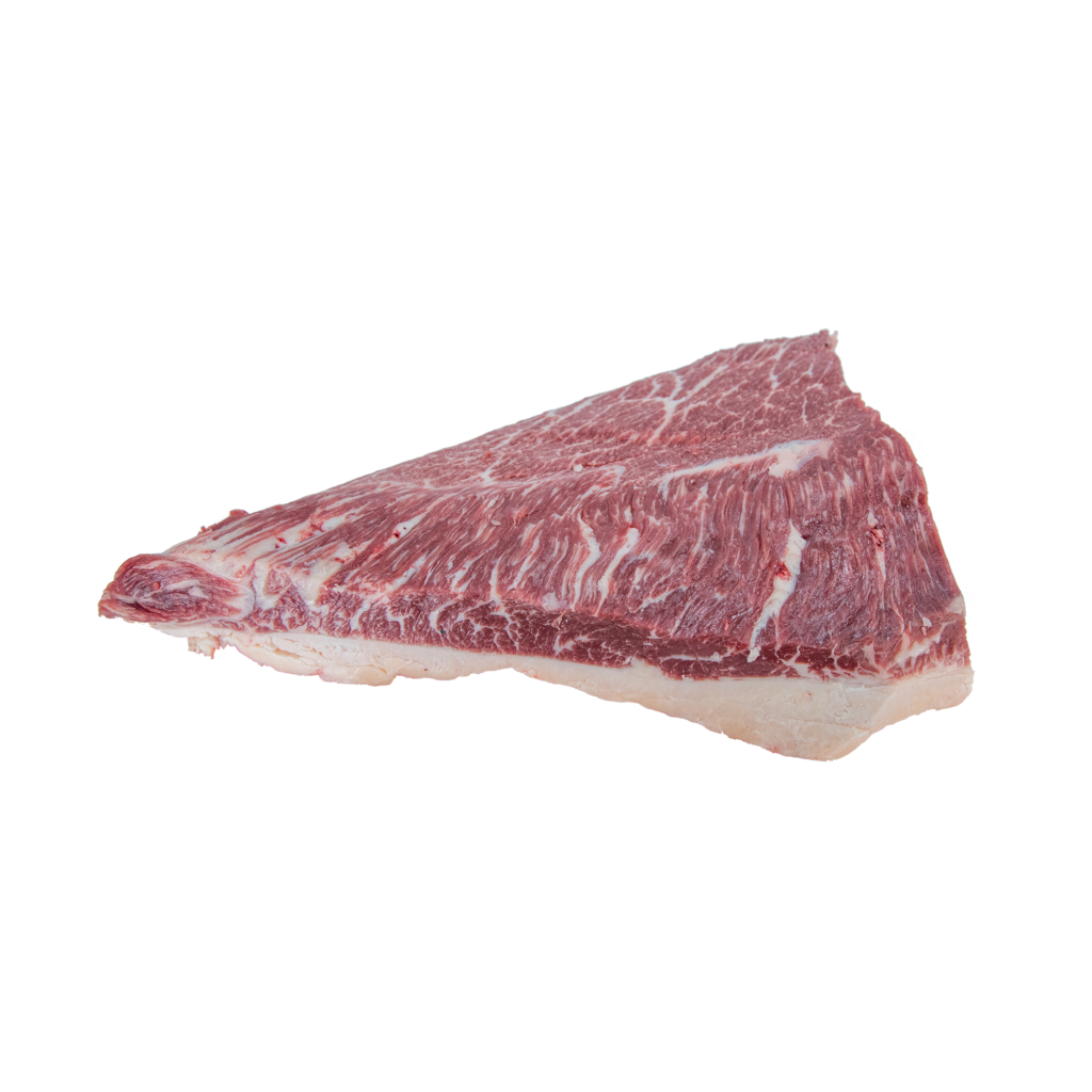 Dry aged Picanha Kissamos (rump cap) with beautiful marbling at VG Paterakis butcher shop in Kissamos
