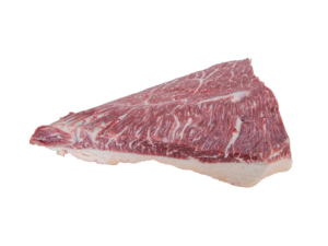 Dry aged Picanha Kissamos (rump cap) with beautiful marbling at VG Paterakis butcher shop in Kissamos